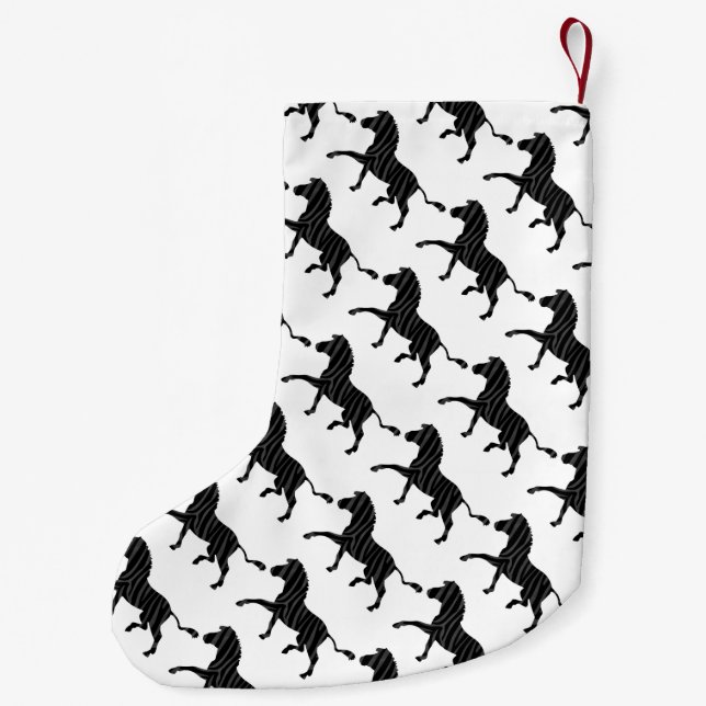 Meia De Natal Pequena Zebra Black e Cinza Silhouter (Verso)