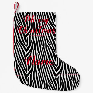 Meia De Natal Pequena Zebra Stripes Pattern Thunder_Cove