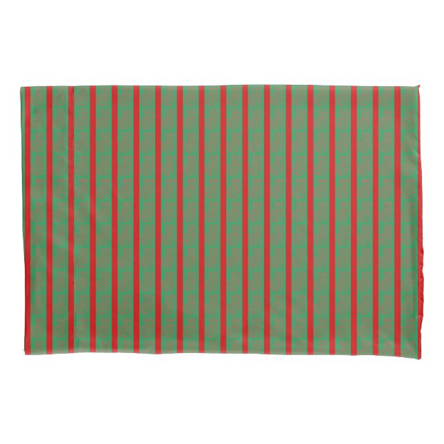 Meia de Natal Vermelho Verde sobre Vermelho Verde (Frente)