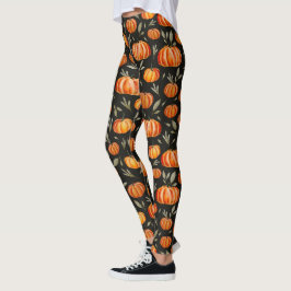Meia Legging de Halloween Abóboras Laranjas Assust