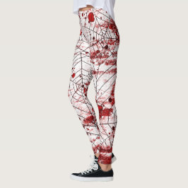 Meia Legging de Halloween com Teias de Aranha Sang