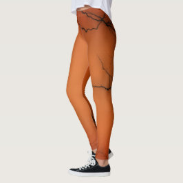Meia Legging de Halloween Veia Preta Laranja Assus