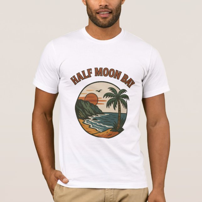 Meia Lua Bay California - Coastside Vibes T-Shirt (Frente)
