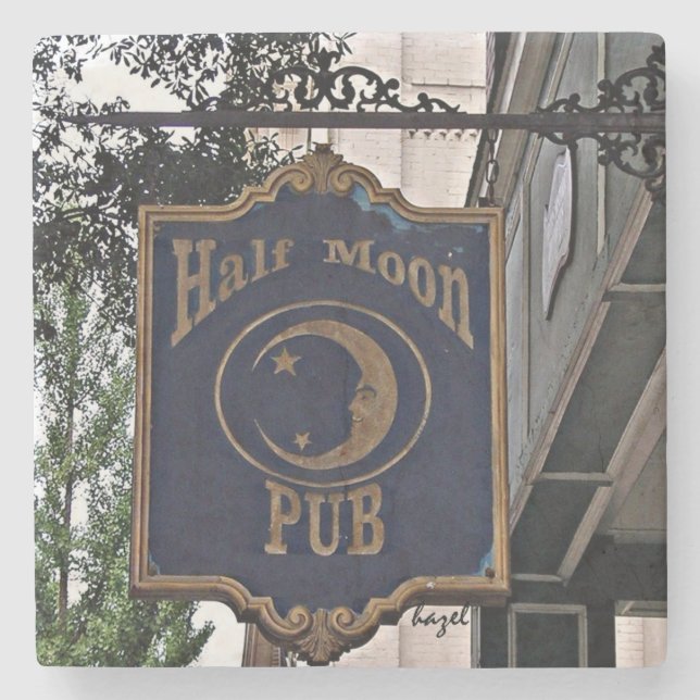 Meia Lua, Porta copos de Pedra Marble de Atenas Ge (Frente)