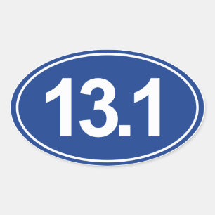 Meia maratona 13,1 milhas de etiqueta oval (azul)