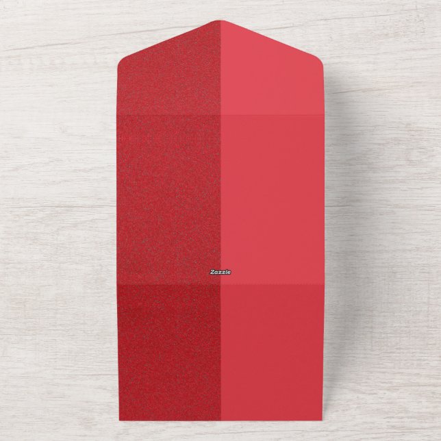 Meia Matriz e Convite de casamento Vermelho Ruído  (Outside)
