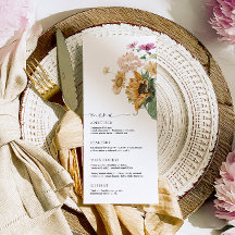 Meia Queda de Girassol Menu Floral Longo e Obrigad