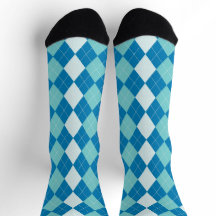 Meias Argyle Desenho Azul