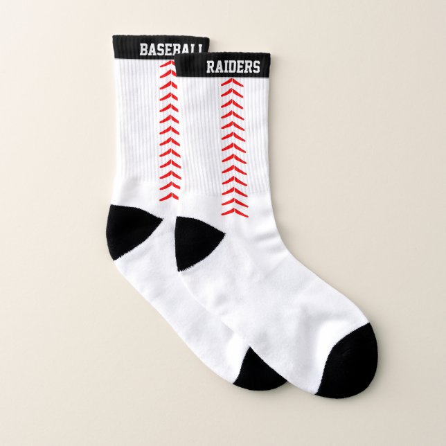 Meias Baseball Seams Personalizar Nome da Equipe ou Text (Par)