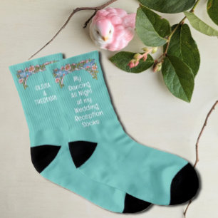 Meias Chá de panela Floral Teal recepção de casamento