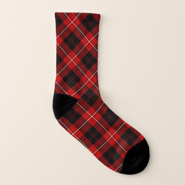 Meias Clan Cunningham Tartan Red and Black Xadrez (Esquerda - Interior)