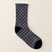 Clan Mackenzie Tartan Xadrez azul clara e castanha