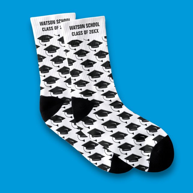 Meias Classe de Nome da Escola do boné de formatura Pers (Criador carregado)