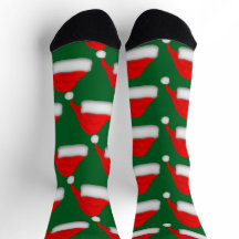 Meias com Design de Chapéu de Natal do Papai Noel