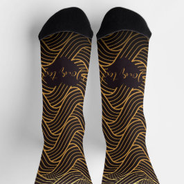 Meias com Estampa Chic Gold Linework – Adicione Se