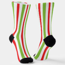 Meias com Estampa de Natal Vermelho e Verde 