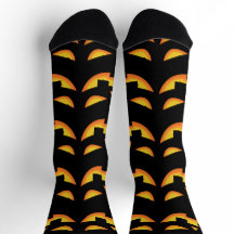 Meias com Rosto de Abóbora de Halloween