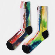 Meias de Arte com Aquarela Abstrata