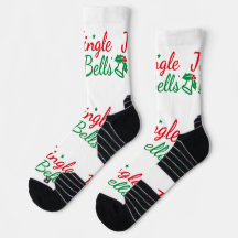 Meias de cano com estampa da imagem de Jingle Bell