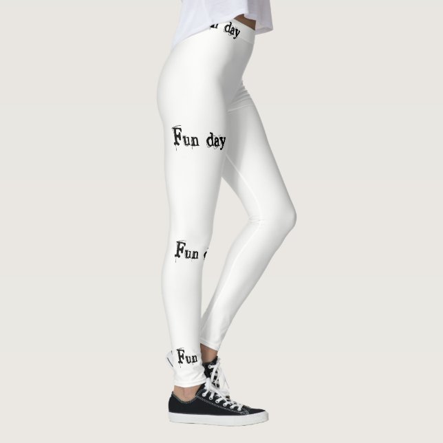 Meias de dia divertido leggings longas brancas  (Direita)