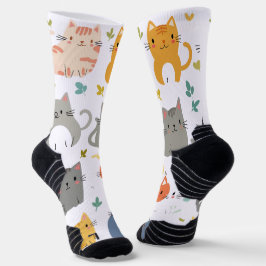 meias de Gato de Cartoon adoráveis - Diversão e Na
