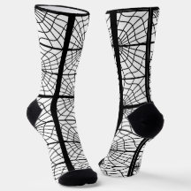 Meias de Impressão da teia-aranha no Unisex preto