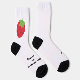 Meias de Morango Minimalistas Fofas