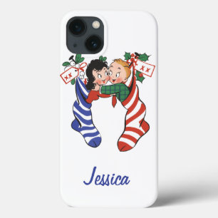 Meias de Natal Antigas com Crianças Fofas