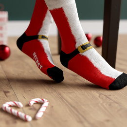 Meias de Natal Divertidas Vermelhas e Brancas Pres
