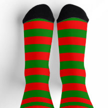 Meias de Natal Listradas Vermelhas e Verdes