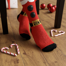 Meias de Natal Vermelhas de Duende Travesso e Bonz