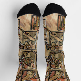 Meias de Tripulação Castanho Funky