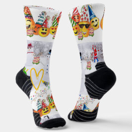 Meias de Tripulação Feliz Aniversário de Feliz Nat