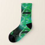 Meias DNA ID Science Green<br><div class="desc">MEIAS de ID de DNA. Ciências legal,  modernas e divertidas inspiraram meias desenhadas como um presente para todos os cientistas,  professores de ciência,  estudantes de ciência,  enfim,  qualquer geek de ciência em sua vida (e isso inclui você)! Projetado pela Science Geekness © em http://www.zazzle.com/sciencegeekness*</div>