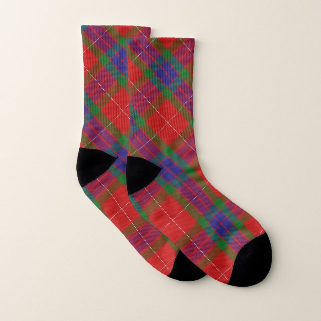Meias Estilo escocês - Xadrez de Fraser Tartan (Par)