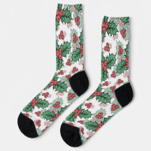Meias Festivas de Natal em Branco – Alegria de Fér