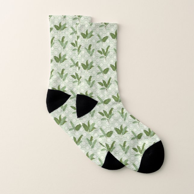 Meias Folhas de palmeira tropicais (Par)