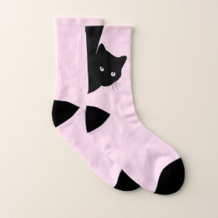 Meias Gato Preto de Vento Rosa