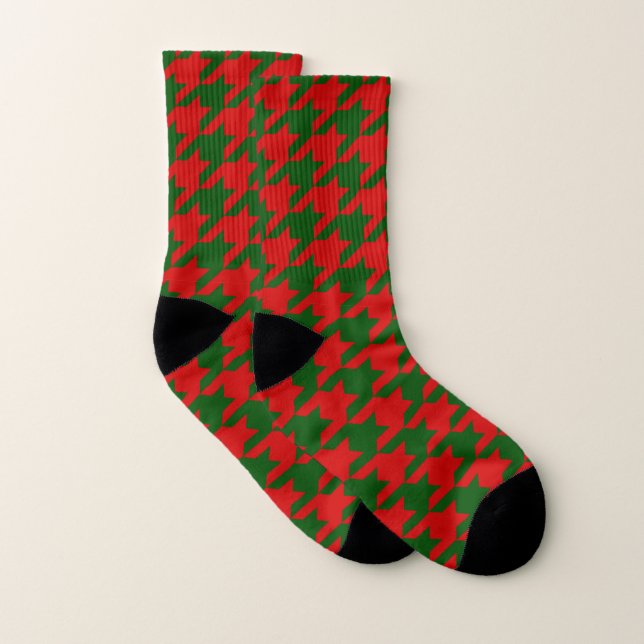 Meias houndstooth do Natal (Par)