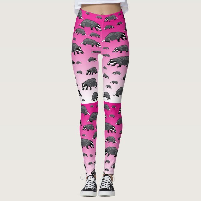 Meias Leggings Texugo Rosa Desbotado (Frente)