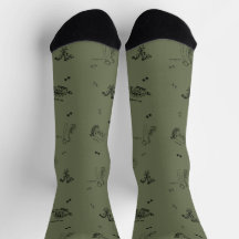 Meias Minimalistas de Tripulação de Dinossauros pa