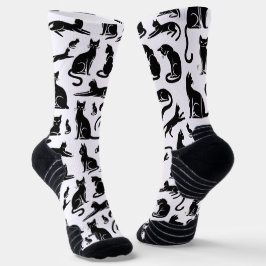 Meias na moda Black Cat Silhouket
