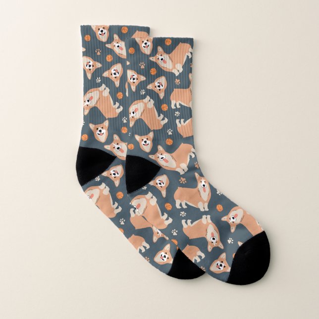 Meias Padrão Fofo de Corgi (Par)
