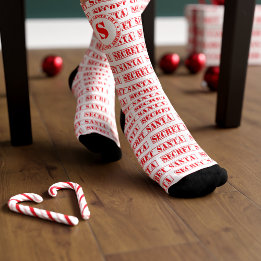 Meias Secret Santa Vermelhas e Brancas