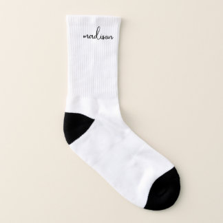 Meias Socks Personalizados de Script Branco