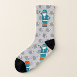 Meias teal blue orange xmas black santa claus basketball<br><div class="desc">teal blue orange xmas black santa claus basketball

"blue orange black santa basketball", "black santa claus", "teal blue orange christmas", "african santa claus"" ugly christmas",  "sports team christmas", christmas, basketball, sports, athletic</div>