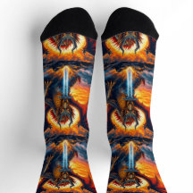 Meias UNISEX Dragão Com Espada Bright Socks 004075