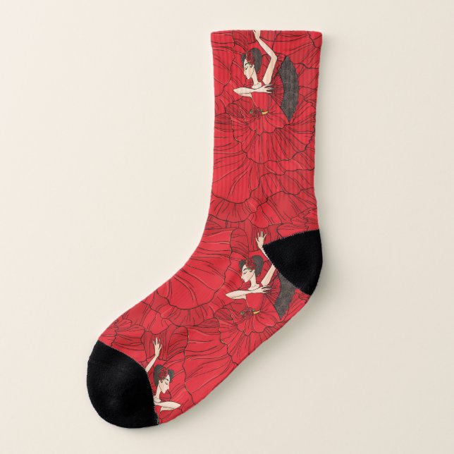 Meias Vintage Tango Flamenco Dance Patterno (Esquerda - Exterior)