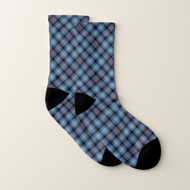 Meias Xadrez Azul Clan Fitzgerald Tartan (Par)