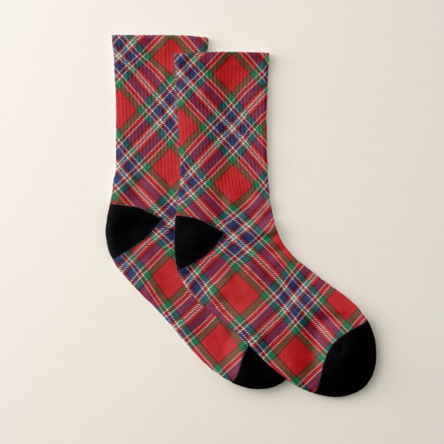 Meias Xadrez Clan MacFarlane Tartan do Estilo escocês (Par)